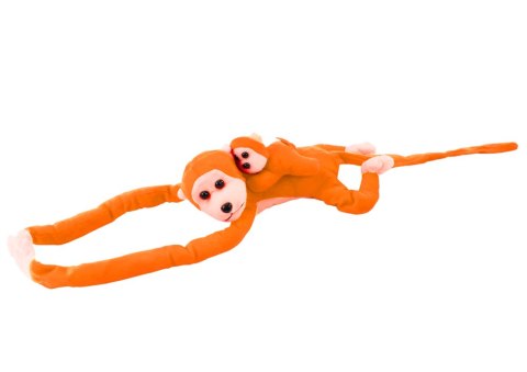 Maskotka Pluszowa Małpka z Dzieckiem Pomarańczowa z Dźwiękiem 70 cm Maskotka Pluszowa Małpka z Dzieckiem Pomarańczowa z Dźwiękiem 70 cm