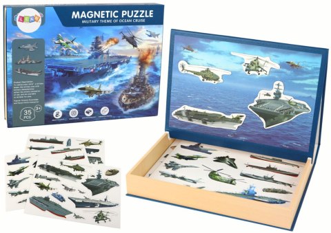 Zestaw Edukacyjnych Puzzli Magnetycznych Z Motywem Statków Militarnych Zestaw Edukacyjnych Puzzli Magnetycznych Z Motywem Statków Militarnych