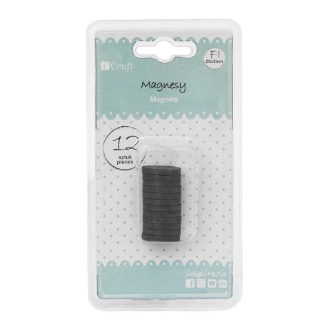 Magnesy 20x3mm 12szt Magnesy 20x3mm 12szt