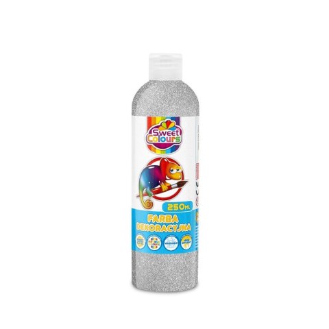 Farba dekoracyjna brokatowa srebrna 250ml Farba dekoracyjna brokatowa srebrna 250ml
