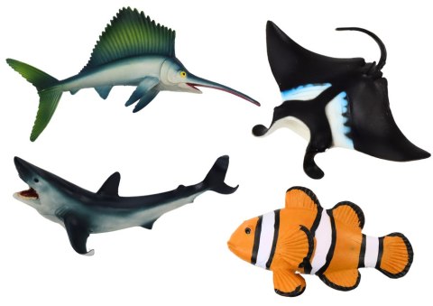 Zestaw Figurek Zwierząt Morskich Rekin Delfin Płaszczka 5 Sztuk Zestaw Figurek Zwierząt Morskich Rekin Delfin Płaszczka 5 Sztuk
