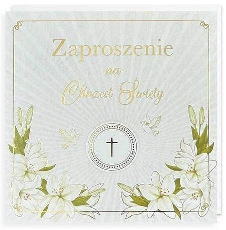 Zaproszenie Chrzest 5szt Zaproszenie Chrzest 5szt