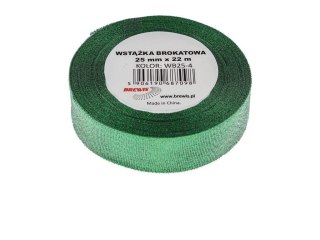 Wstążka brokatowa zielona 25xxx22m