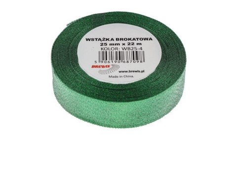 Wstążka brokatowa zielona 25xxx22m