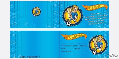 Zaproszenia Young Chłopiec wzór nr 07 10szt Zaproszenia Young Chłopiec wzór nr 07 10szt