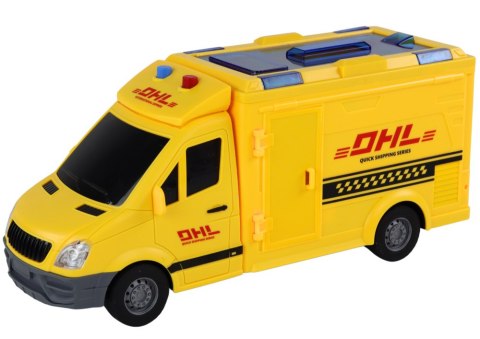 Auto Dostawcze 1:16 Napęd Frykcyjny Otwierane Drzwi Światła Dźwięki Żółte Auto Dostawcze 1:16 Napęd Frykcyjny Otwierane Drzwi Światła Dźwięki Żółte