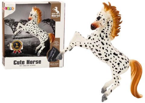 Figurka Konia Biały Koń w Kropki Stojący Stajnia Farma Cute Horse Figurka Konia Biały Koń w Kropki Stojący Stajnia Farma Cute Horse