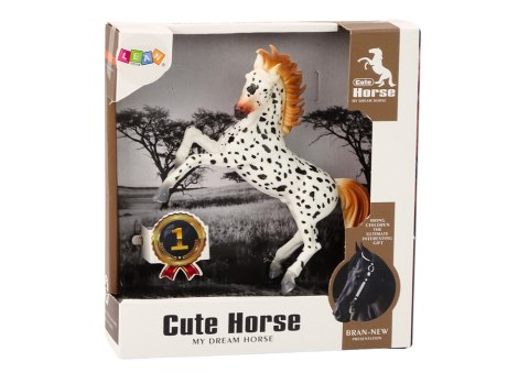 Figurka Konia Biały Koń w Kropki Stojący Stajnia Farma Cute Horse Figurka Konia Biały Koń w Kropki Stojący Stajnia Farma Cute Horse