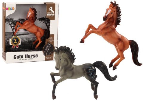 Figurka Konia Brązowy Szary Koń Stojący Stajnia Farma Cute Horse Figurka Konia Brązowy Szary Koń Stojący Stajnia Farma Cute Horse