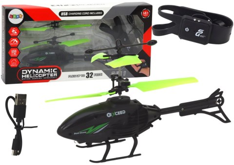 Helikopter Sterowany Dłonią Opaska Czarno-Zielony Helikopter Sterowany Dłonią Opaska Czarno-Zielony