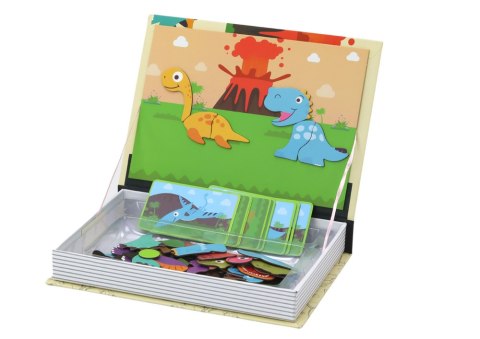 Książka Magnetyczna Puzzle Układanka Dinozaury Karty Łamigłówka 64 ele. Książka Magnetyczna Puzzle Układanka Dinozaury Karty Łamigłówka 64 ele.