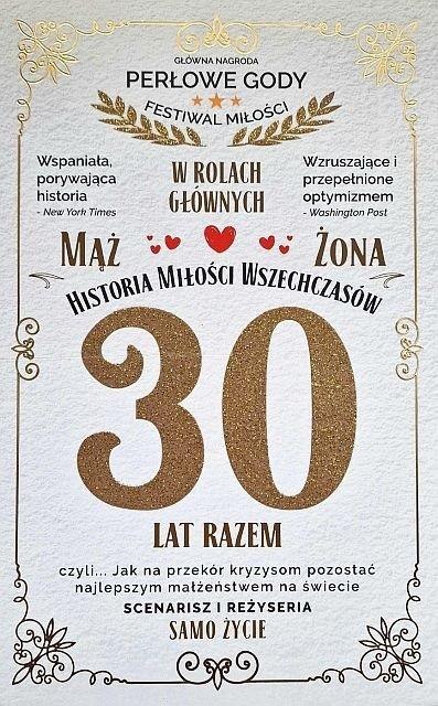 Karnet 30 rocznica ślubu (perłowa) Karnet 30 rocznica ślubu (perłowa)