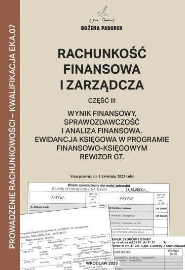 Rachunkowość finansowa i zarządcza cz.3 Rachunkowość finansowa i zarządcza cz.3