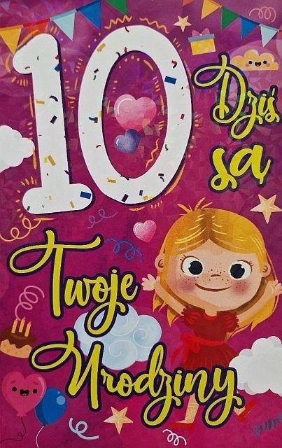 Karnet Urodziny 10 dziewczynka Karnet Urodziny 10 dziewczynka