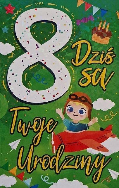 Karnet Urodziny 8 chłopiec Karnet Urodziny 8 chłopiec