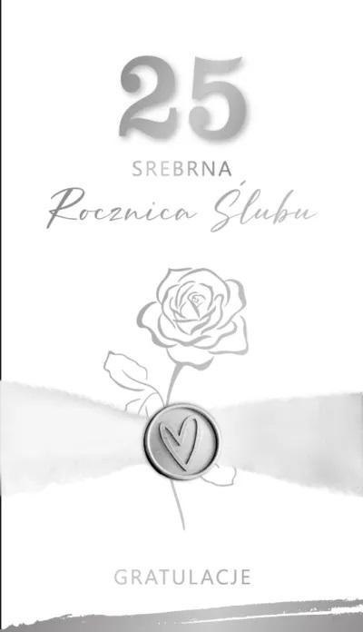 Karnet Rocznica Ślubu 25 - srebrna Karnet Rocznica Ślubu 25 - srebrna