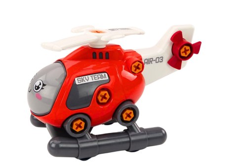 Helikopter Kreskówkowy Do Skręcania DIY Czerwony Helikopter Kreskówkowy Do Skręcania DIY Czerwony