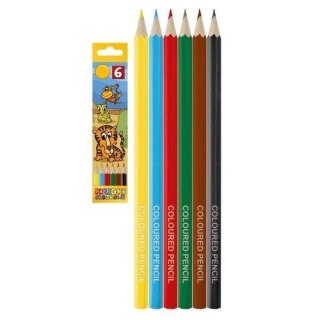 Kredki ołówkowe sześciokątne 6 kolorów