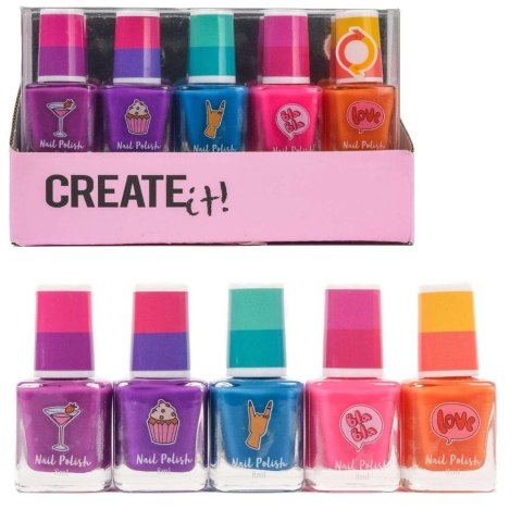 Lakier do paznokci zmienia kolor 5szt CREATE IT!