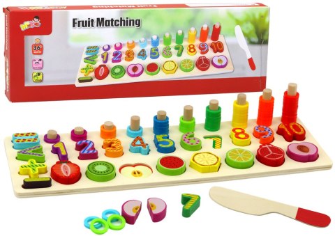 Zestaw Edukacyjny Sorter Drewniana Plansza Nauka Matematyki Owoce Zestaw Edukacyjny Sorter Drewniana Plansza Nauka Matematyki Owoce