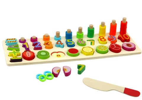 Zestaw Edukacyjny Sorter Drewniana Plansza Nauka Matematyki Owoce Zestaw Edukacyjny Sorter Drewniana Plansza Nauka Matematyki Owoce