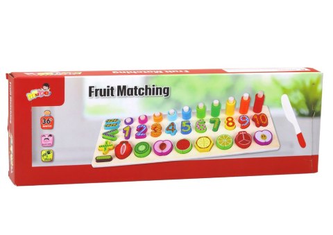 Zestaw Edukacyjny Sorter Drewniana Plansza Nauka Matematyki Owoce Zestaw Edukacyjny Sorter Drewniana Plansza Nauka Matematyki Owoce