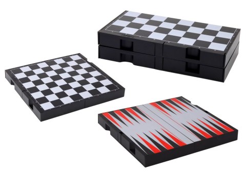 Zestaw Gier 3w1 Plansza Magnetyczna Szachy Warcaby Backgammon Zestaw Gier 3w1 Plansza Magnetyczna Szachy Warcaby Backgammon