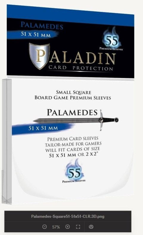 Koszulki na karty Paladin - Palamedes (51x51mm) Koszulki na karty Paladin - Palamedes (51x51mm)