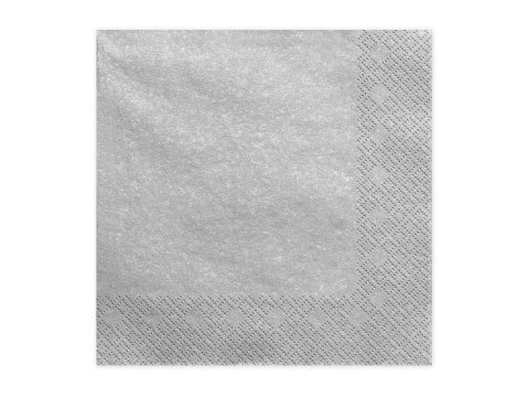 Serwetki trójwarstwowe srebrne 33x33cm 20szt Serwetki trójwarstwowe srebrne 33x33cm 20szt