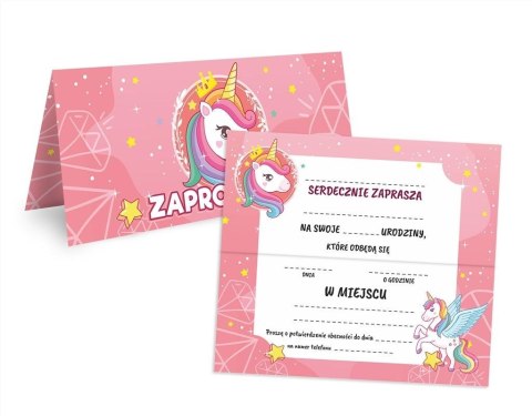 Zaproszenie na urodziny - Jednorożec (10szt) Zaproszenie na urodziny - Jednorożec (10szt)