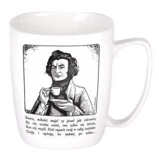 Kubek ceramiczny biały Adam Mickiewicz