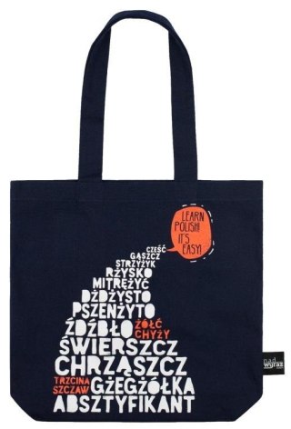 Torba bawełniana granatowa Learn Polish