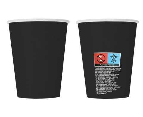 Kubeczki papierowe czarne 270ml 8szt