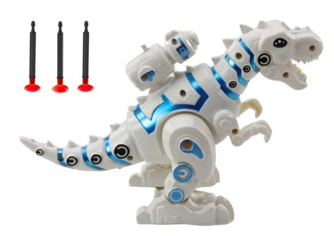 Robot Dinozaur Z Wyrzutnią Strzałek Światła Dźwięki Biały Robot Dinozaur Z Wyrzutnią Strzałek Światła Dźwięki Biały