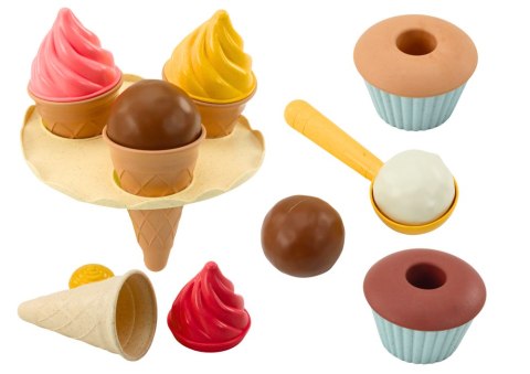 Zestaw Do Piasku Lody Wafelki Babeczki Łyżka 16 El Zestaw Do Piasku Lody Wafelki Babeczki Łyżka 16 El