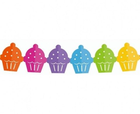 Girlanda papierowa Kolorowe babeczki 360x15.1x18cm