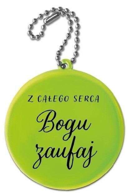 Zawieszka odblaskowa - Z całego serca Bogu zaufaj Zawieszka odblaskowa - Z całego serca Bogu zaufaj