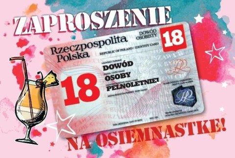 Zaproszenie Urodziny Osiemnastka ZA-101 (10szt.) Zaproszenie Urodziny Osiemnastka ZA-101 (10szt.)