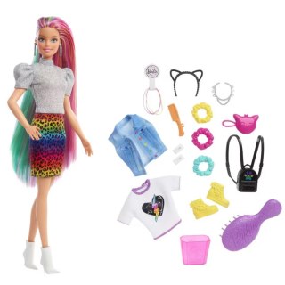 Barbie. Kolorowa fryzura panterka