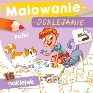 Malowanie-doklejanie. Kotki