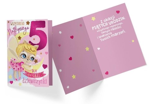 Karnet PR-325 Urodziny 5 dziewczynka Karnet PR-325 Urodziny 5 dziewczynka