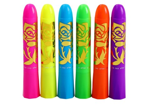 Zestaw Do Malowania Twarzy Pisaki Kredki Neonowe Fluorescencyjne 6szt Zestaw Do Malowania Twarzy Pisaki Kredki Neonowe Fluorescencyjne 6szt