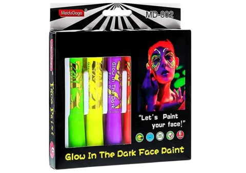 Zestaw Do Malowania Twarzy Pisaki Kredki Neonowe Fluorescencyjne 6szt Zestaw Do Malowania Twarzy Pisaki Kredki Neonowe Fluorescencyjne 6szt
