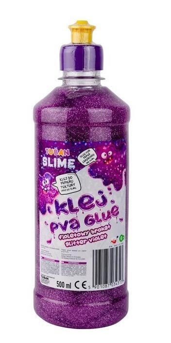 Klej brokatowy fiolet PVA 500ml TUBAN Klej brokatowy fiolet PVA 500ml TUBAN