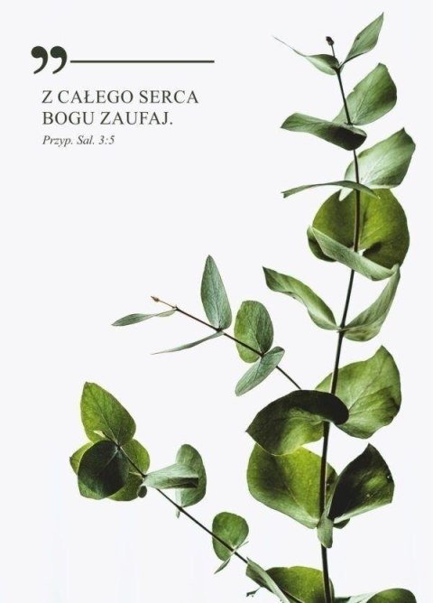 Karnet - Z całego serca Bogu zaufaj - gałązka