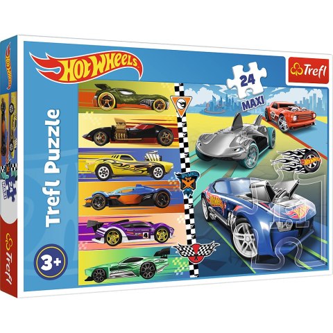 Puzzle - 24 Maxi - Szybkie Hot Wheels - Mattel Hot Wheels 14362 Puzzle - 24 Maxi - Szybkie Hot Wheels - Mattel Hot Wheels 14362