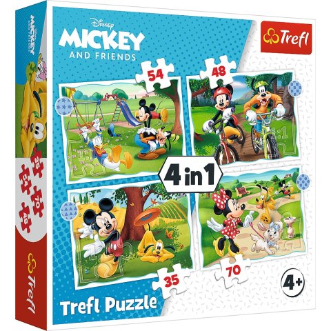 Puzzle - "4w1" - Fajny dzień Mickiego Trefl 34604 Puzzle - "4w1" - Fajny dzień Mickiego Trefl 34604