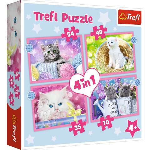Puzzle - "4w1" - Zabawne kotki Trefl 34396 Puzzle - "4w1" - Zabawne kotki Trefl 34396