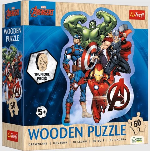 Puzzle - "50 Puzzle Drewniane Konturowe" - Przygody Avengers Trefl 20256 Puzzle - "50 Puzzle Drewniane Konturowe" - Przygody Avengers Trefl 20256