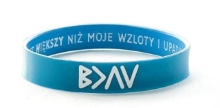 Opaska silikonowa - Bóg jest większy - turkus